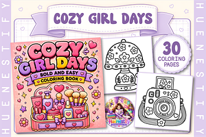 Cozy Girl Days Coloring Book, a Decorative Illustration by HueNestify