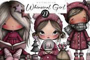 Whimsical Girl Clipart, an Illustration by CreationArt (Thumbnail 1 of 5)