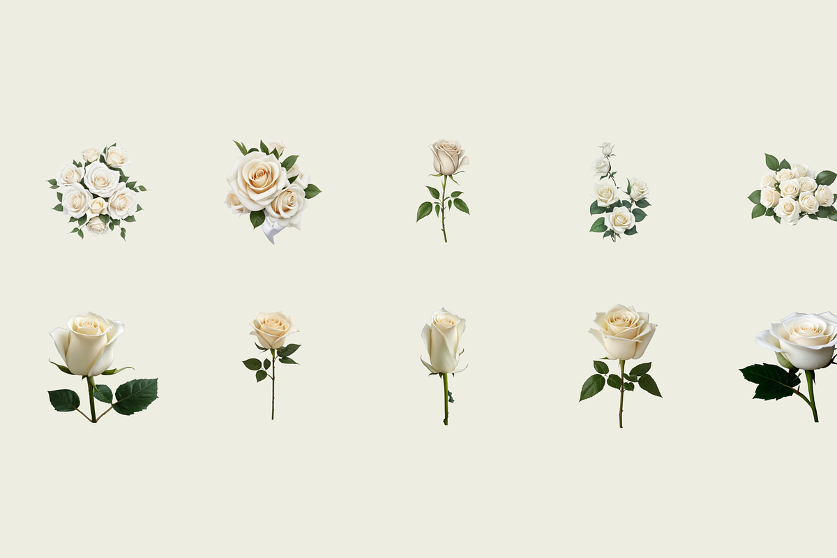 70 Watercolor White Rose PNG Clipart, a Graphic by Graphicspixel (Photo 6 of 11)