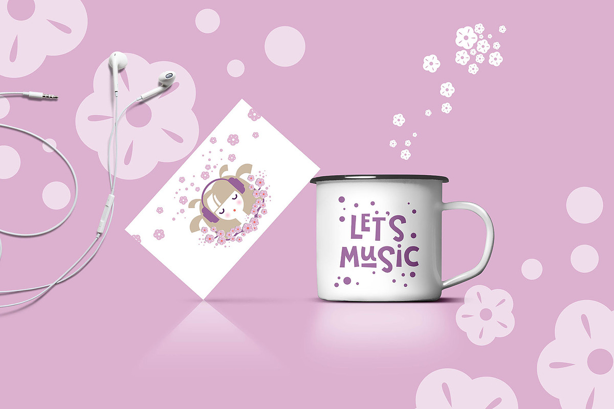 Cherry Blossom. Graphic set, an Illustration by Maru_art (Photo 4 of 10)