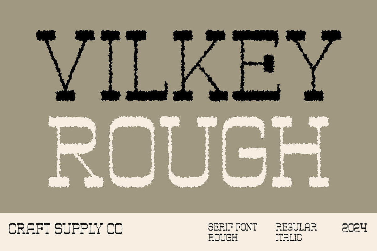 Vilkey Rough, a Slab Serif Font by Craft Supply Co. (Photo 1 of 8)
