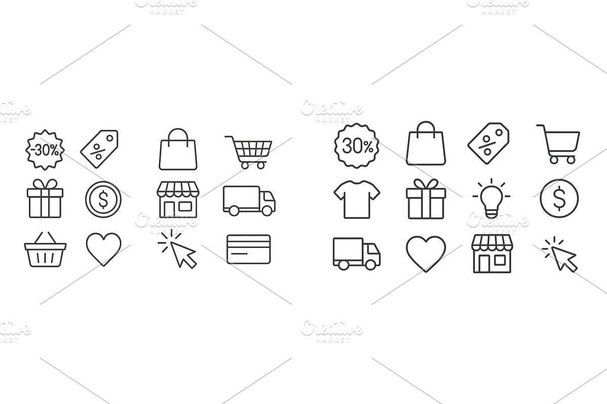 Various shopping icons symbolizing, an Illustration by ZinetroN