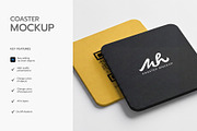 Rounded Square Coaster Mockup, a Cups & Container Mockup by graphypix (Thumbnail 2 of 4)