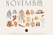 Fall Bundle - 3 in 1 Watercolor Set, a Seasonal Illustration by Kaleriia (Thumbnail 4 of 4)