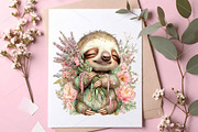 Whimsical Summer Lazy Sloth Clipart, a Seasonal Illustration by Canvas Craft (Thumbnail 7 of 7)