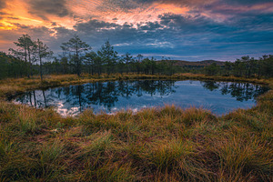 Sunrise landscape and small lake, a Nature Photo by Alpine Dreams