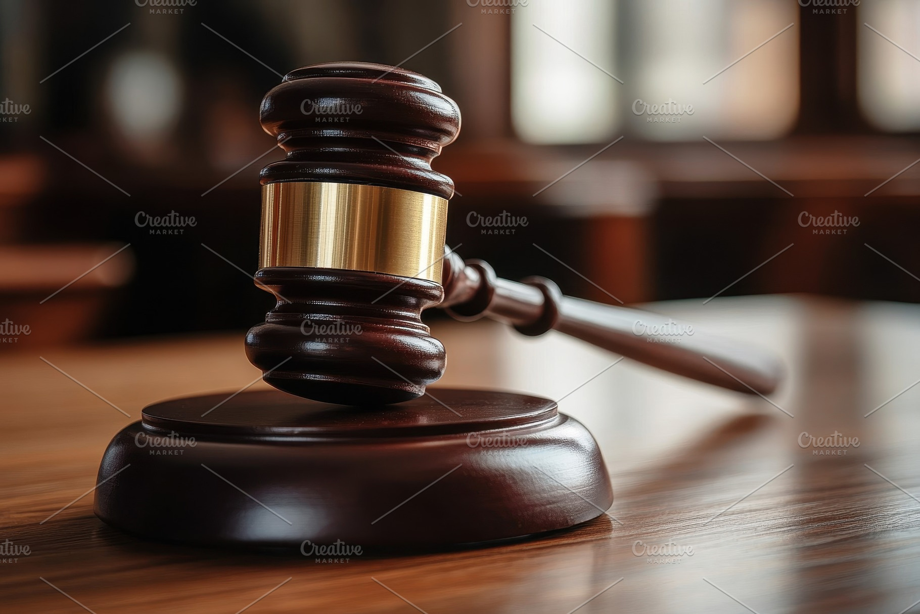 A gavel on the judge's desk, a Photo by Pavel_design