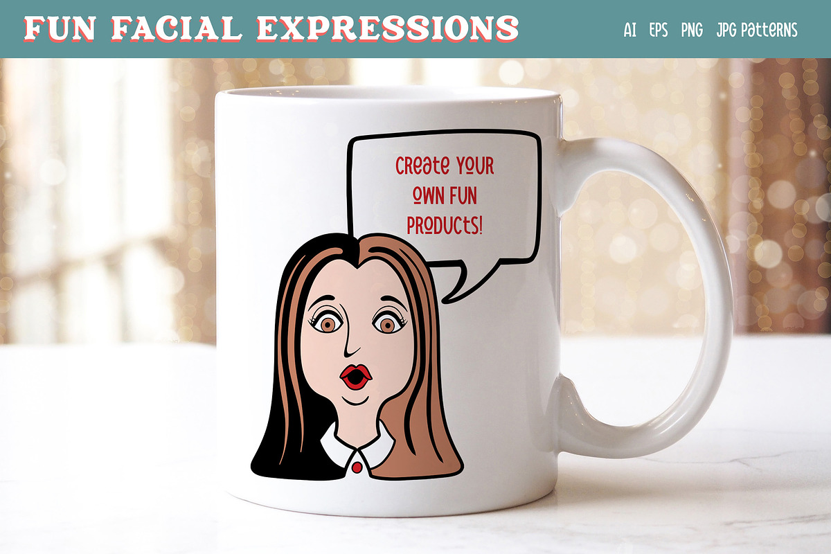 Fun Facial Expressions Vectors PNG, an Illustration by SLS Lines (Photo 6 of 9)