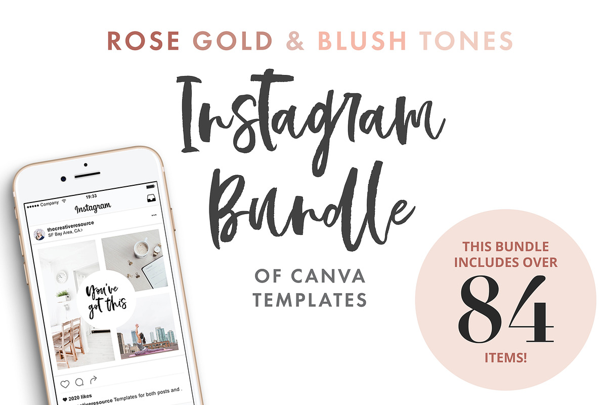 Canva Template Blush Bundle, a Social Media Template by Nancy Ingersoll (Photo 1 of 8)
