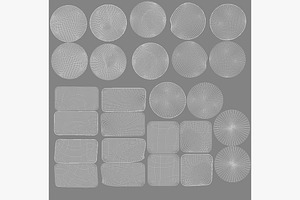 Set Of 13 White Stickers 3D Model