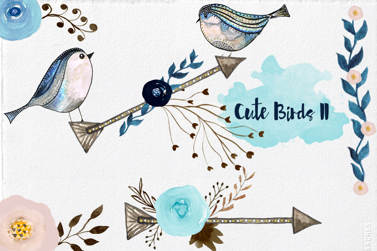 Watercolor Cute Birds II, an Illustration by Li Zamperini (Photo 2 of 4)