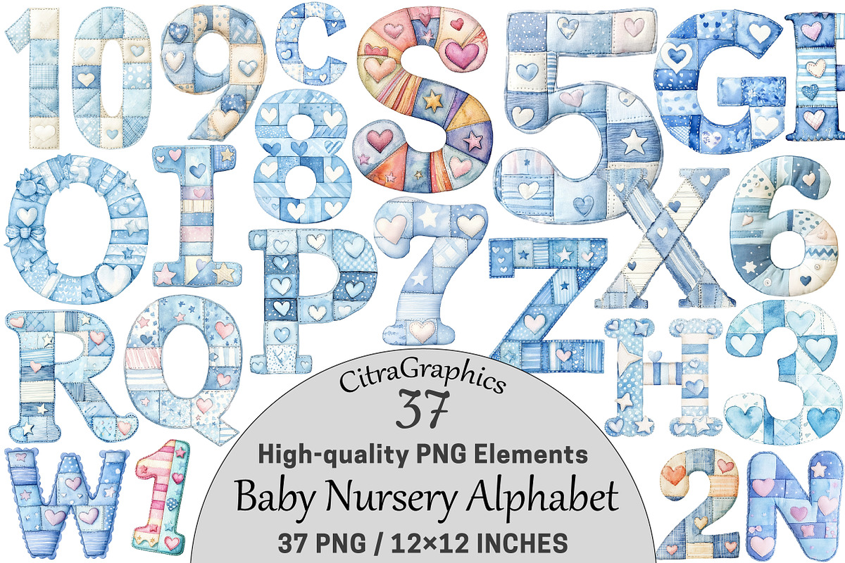 Baby Nursery Alphabet Clipart, a Seasonal Illustration by CitraGraphics (Photo 1 of 4)