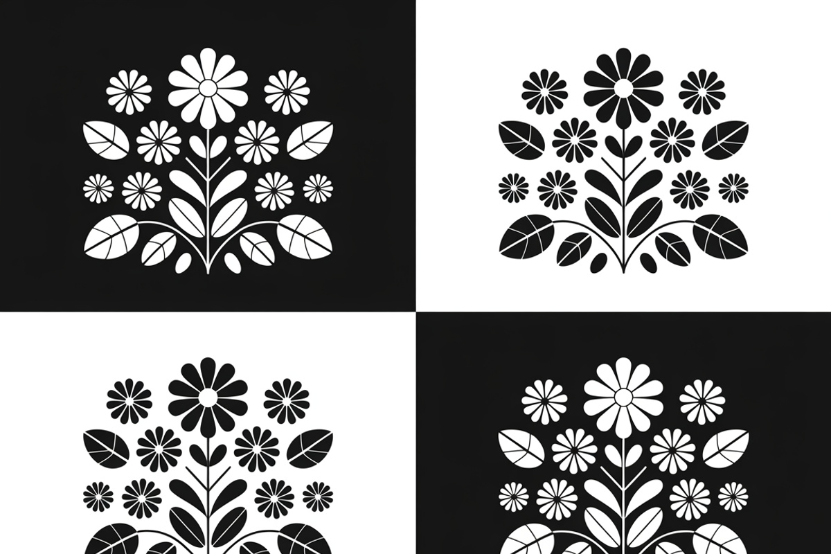 Black and white flower isolated icon, an Illustration by Amazin_art (Photo 2 of 13)