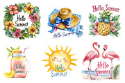 Hello Summer Clipart, an Illustration by CreationArt (Thumbnail 3 of 5)