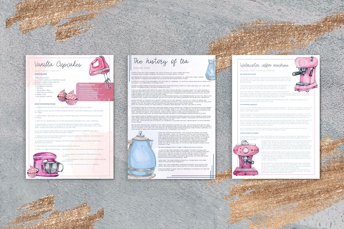 Watercolor set with kitchen clipart, a Food Illustration by Re_Margarita_Art (Photo 3 of 8)
