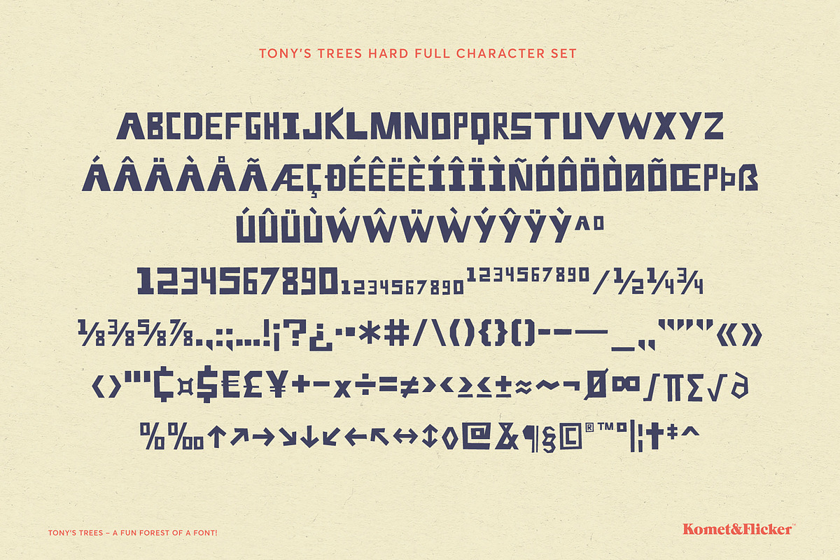 Tony's Trees - A Fun Forest Font!, a Sans Serif Font by Komet & Flicker (Photo 13 of 14)