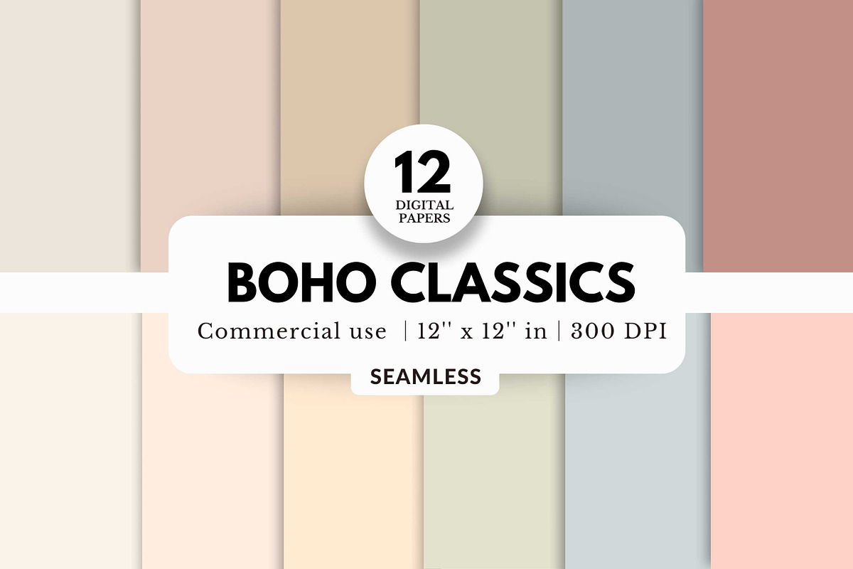 12 Boho Classics Digital Papers, a Background Graphic by NorthWindPixels (Photo 1 of 4)