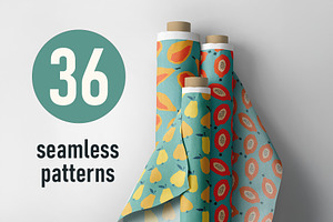 Modern Fruit Seamless Pattern Bundle