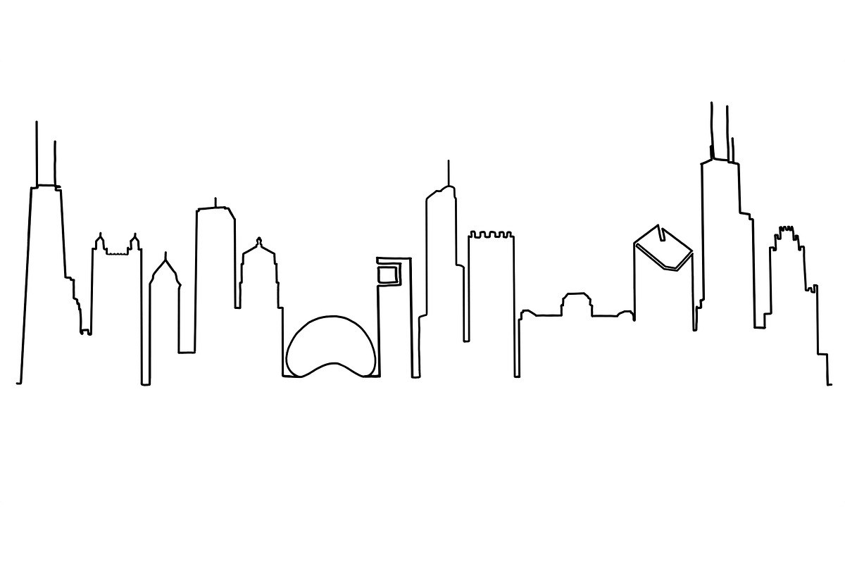 Chicago Skyline Line Drawing, a Work Illustration by PageLightStudios (Photo 1 of 2)