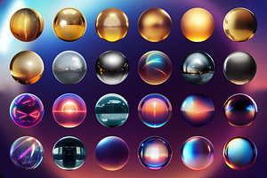 310 Abstract & Sphere PNG Elements