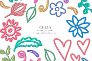 Embroidered flowers clipart, an Illustration by AS Studio (Thumbnail 1 of 5)