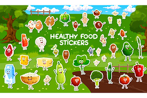Breakfast food, veggies, nuts, a Food Illustration by Vector Tradition