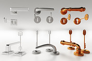 HANDLES SET with key, a Furniture 3D Model by www.3factory.it (Thumbnail 1 of 5)