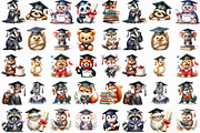 Watercolor Cute Graduation Clipart P, an Illustration by Designking (Thumbnail 2 of 3)