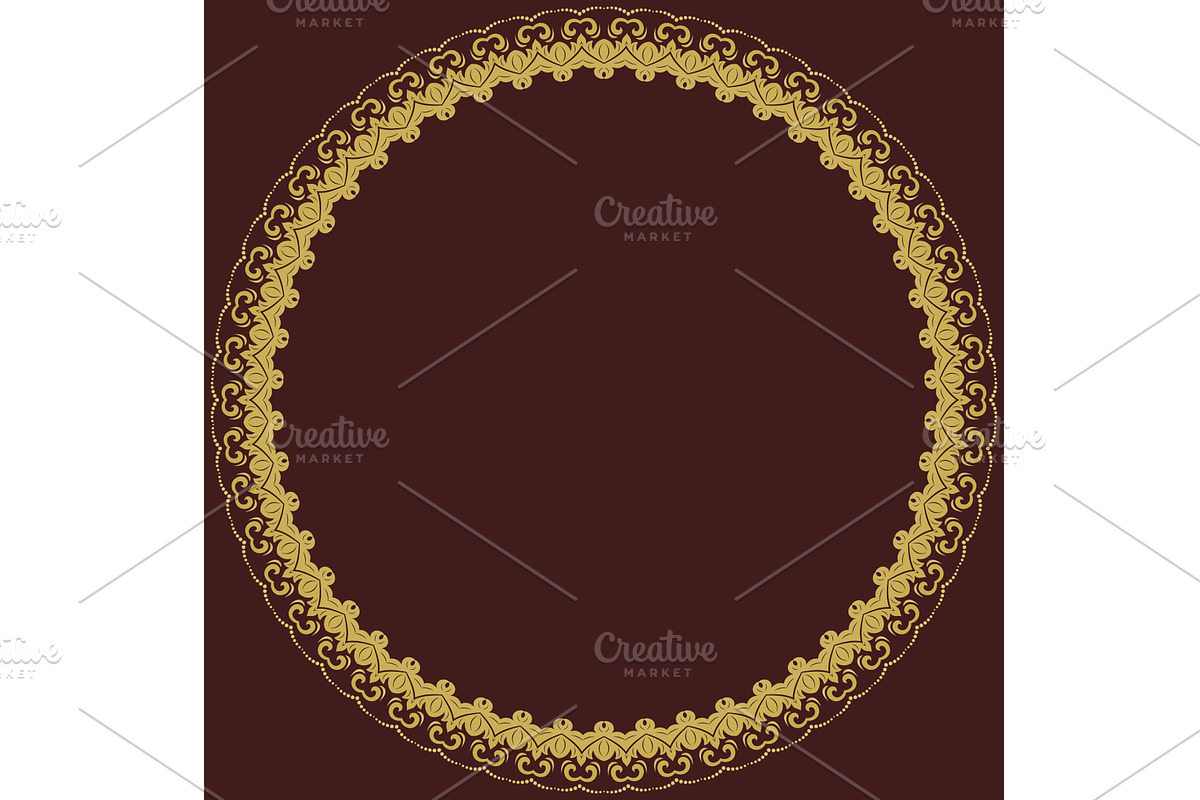 Floral Modern Vector Round Frame, a Texture Graphic by FineArtStudio (Photo 1 of 3)