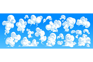 Cartoon anime manga sky clouds, a Decorative Illustration by Vector Tradition