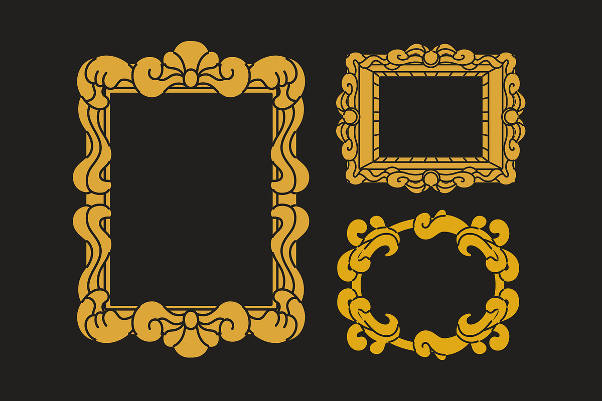 Vintage picture frames, borders set, an Object Illustration by Good Studio (Photo 16 of 16)