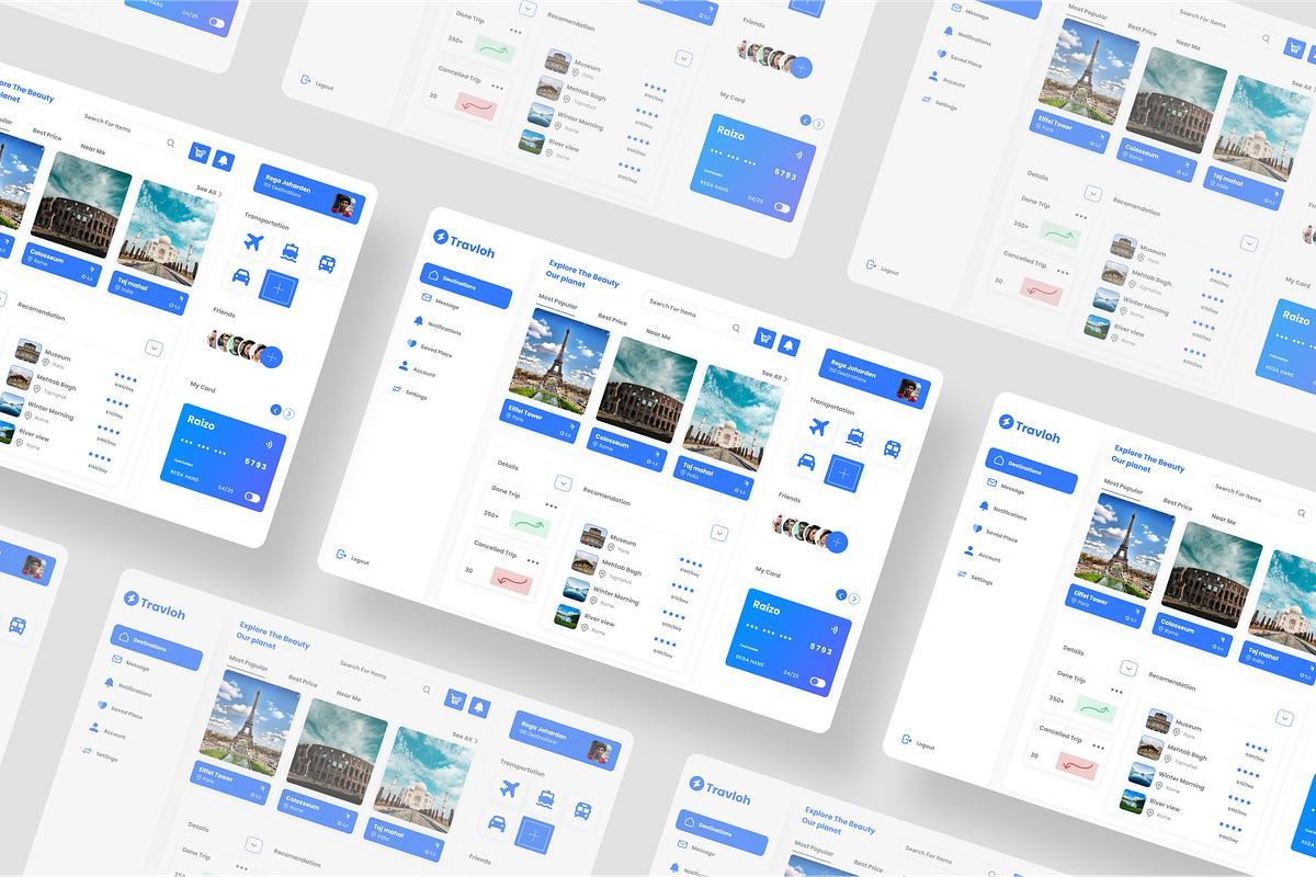 Travel Booking Admin Dashboard, an UI Kit Template by SquidPixey (Photo 4 of 5)