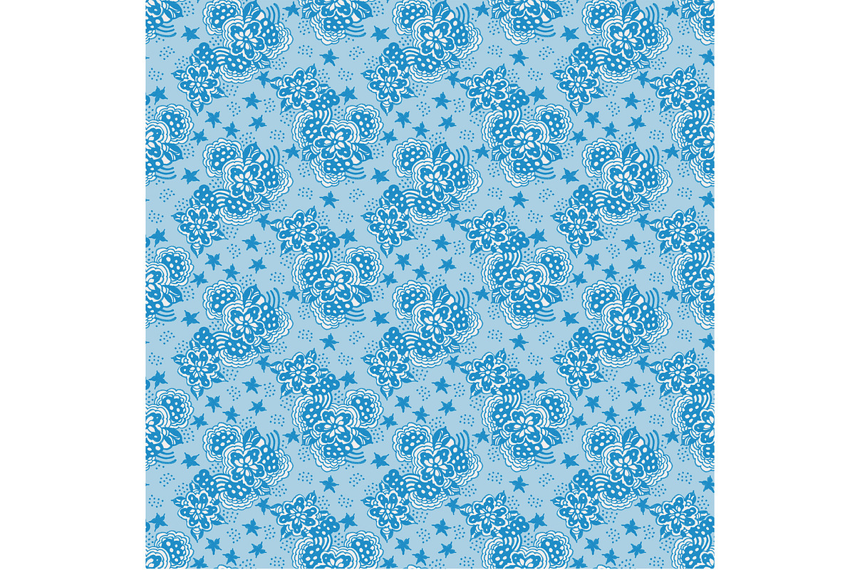 Hand Drawn Floral in Blue, a Pattern Graphic by Sharon Schwalbe (Photo 3 of 5)