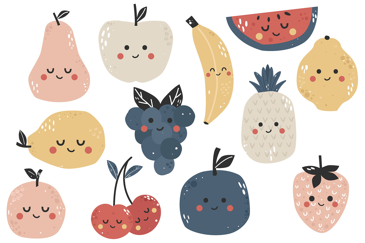 Cute Fruits - Collection for Kids, an Animal Illustration by Sumacj (Photo 2 of 9)