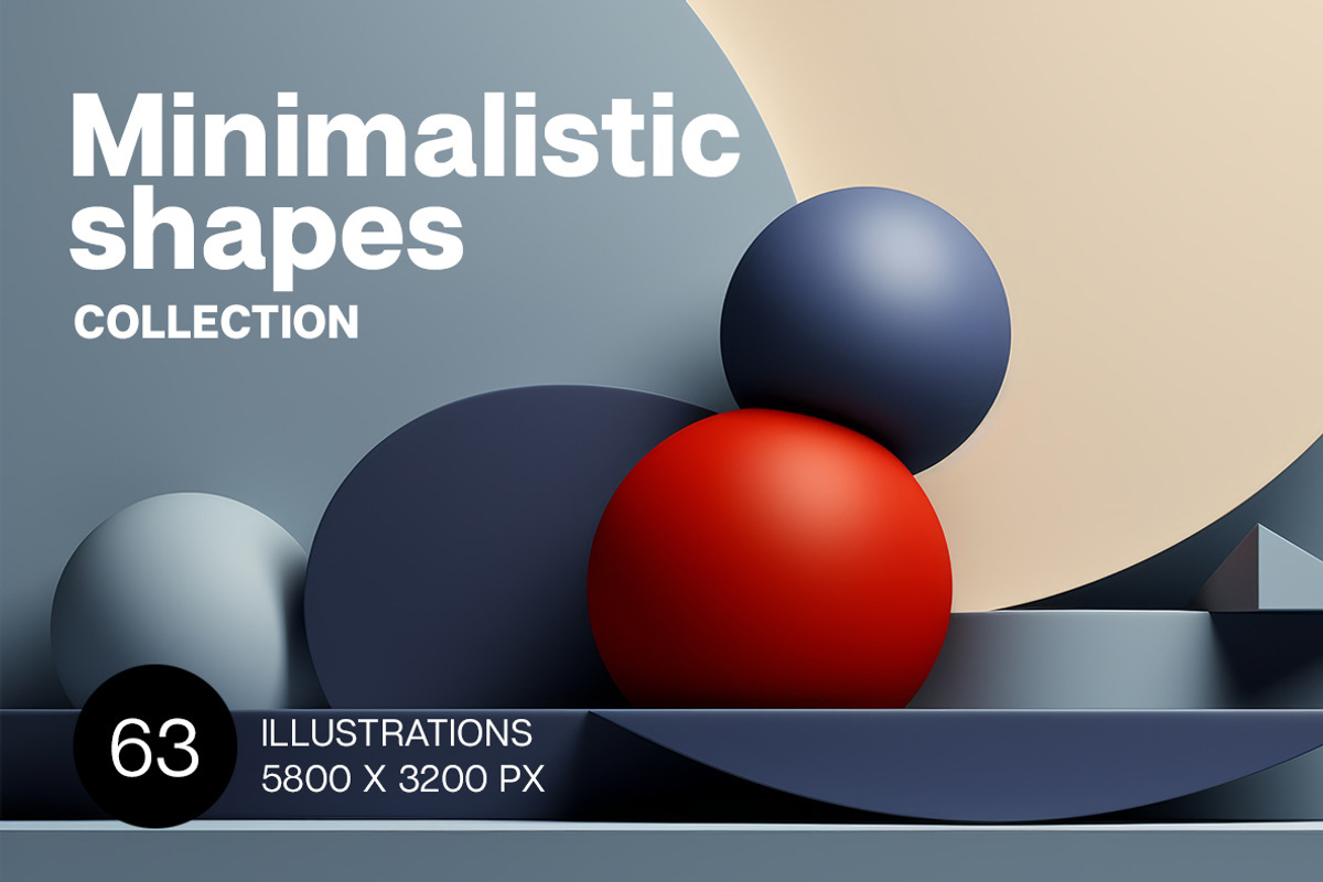 Minimalistic shapes. 63 images, a Decorative Illustration by Handmadefont (Photo 1 of 13)