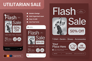Utilitarian Discount Campaign Flyer, a Flyer Template by Annora Studio