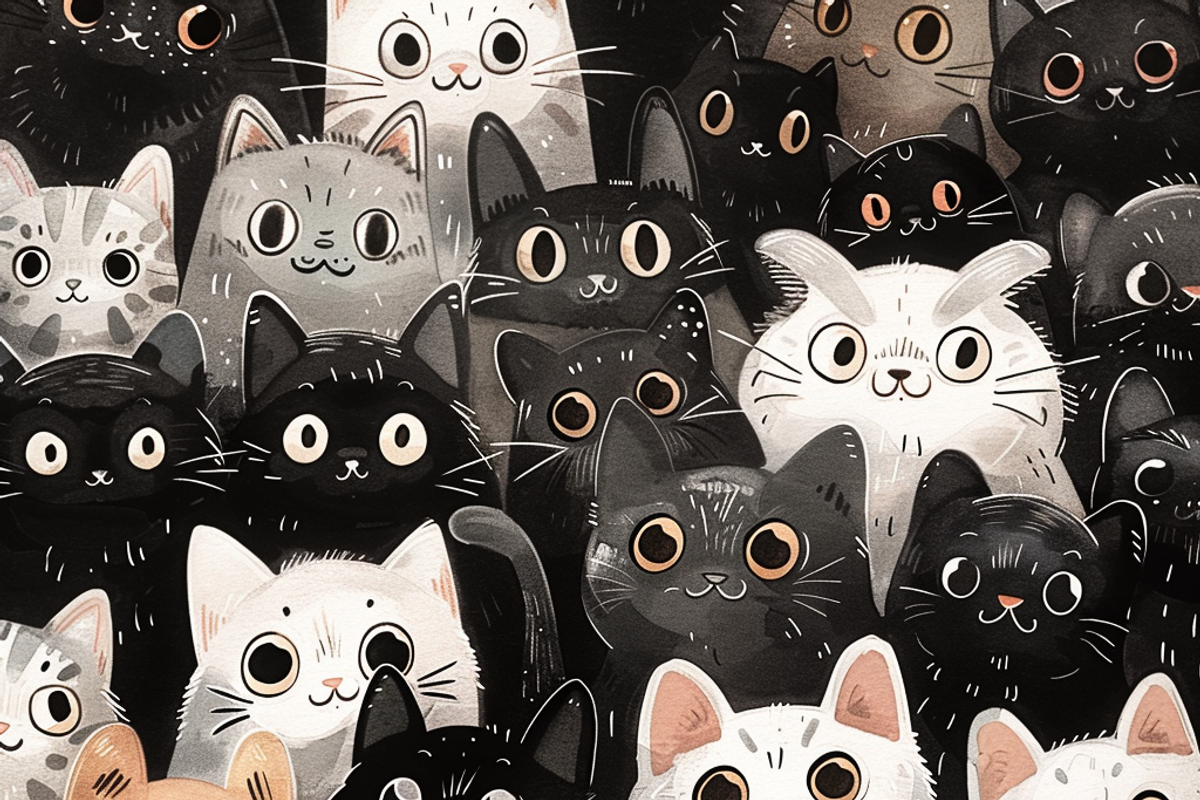 Adorable Cats Cartoon Pattern, a Pattern Graphic by Printable Treasure (Photo 4 of 7)