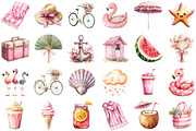 Ivory and Pink Hello Summer Clipart, an Illustration by Sublimation Artist (Thumbnail 2 of 6)