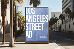 LA Street Poster Layered Mockup PSD