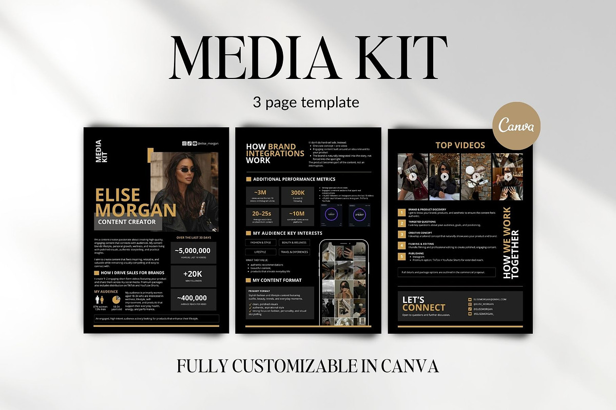 Premium Media Kit Template Canva, a Marketing Template by Business Chic (Photo 1 of 6)