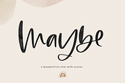 Maybe | Script Font + Doodles, a Script Font by KA Designs (Thumbnail 1 of 15)