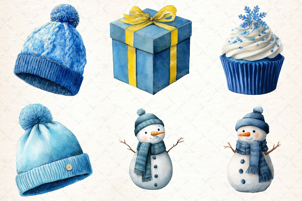 Watercolor Blue Winter PNG, an Illustration by Libby Wishes (Photo 7 of 7)
