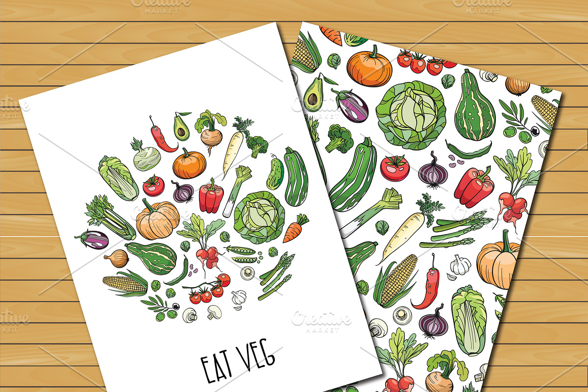 Eat veggies! Vector illustration, a Food Illustration by Red Spruce's Vector Shop (Photo 2 of 3)