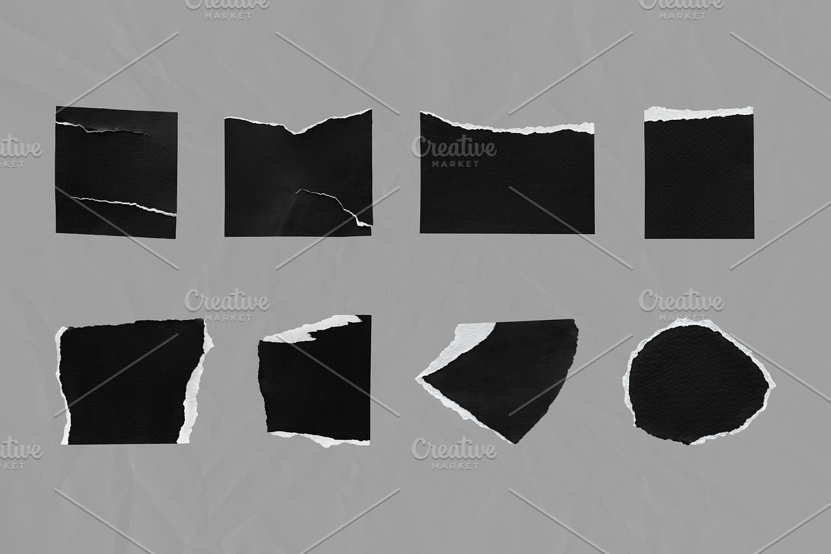 34 Black & White Ripped Paper Pieces, an Abstract Photo by Ksuview (Photo 3 of 5)
