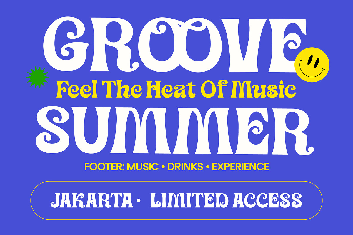 Groove Tropical Retro Decorative, a Serif Font by timelesstype.co (Photo 4 of 10)