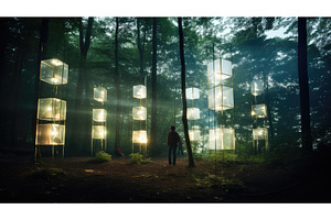 design light grid ai generated, a Background Photo by pikepicture