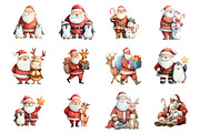 Christmas Santa and Friends Clipart, an Illustration by Design Market (Thumbnail 2 of 3)