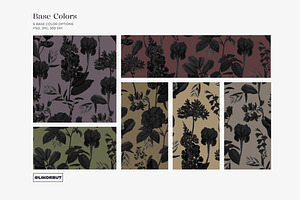 Gothic Garden Dark Flower Pattern