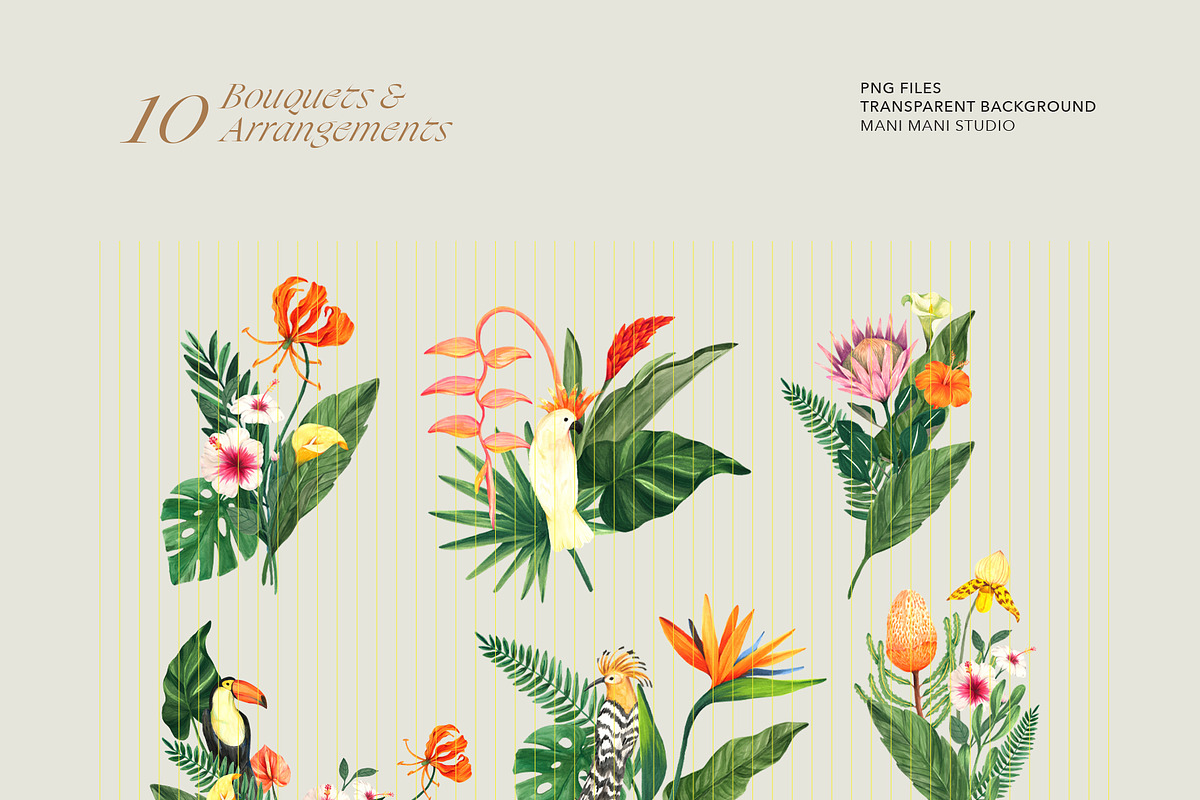 Tropical Summer Flowers, an Illustration by Manimanisa (Photo 7 of 9)