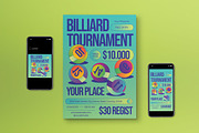 Y2K Billiard Tournament Flyer Set, a Flyer Template by graphicook (Thumbnail 1 of 3)